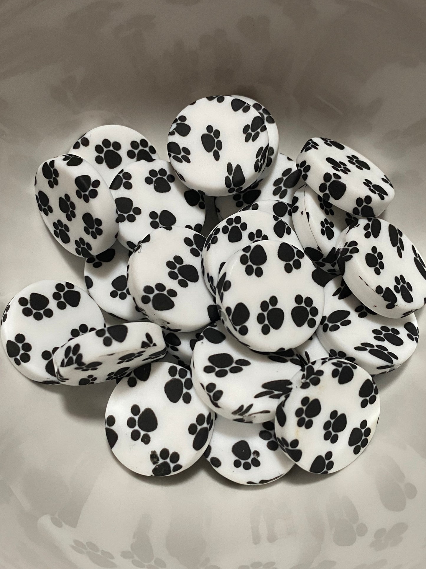 Paw Print Round Disc Focal -#06