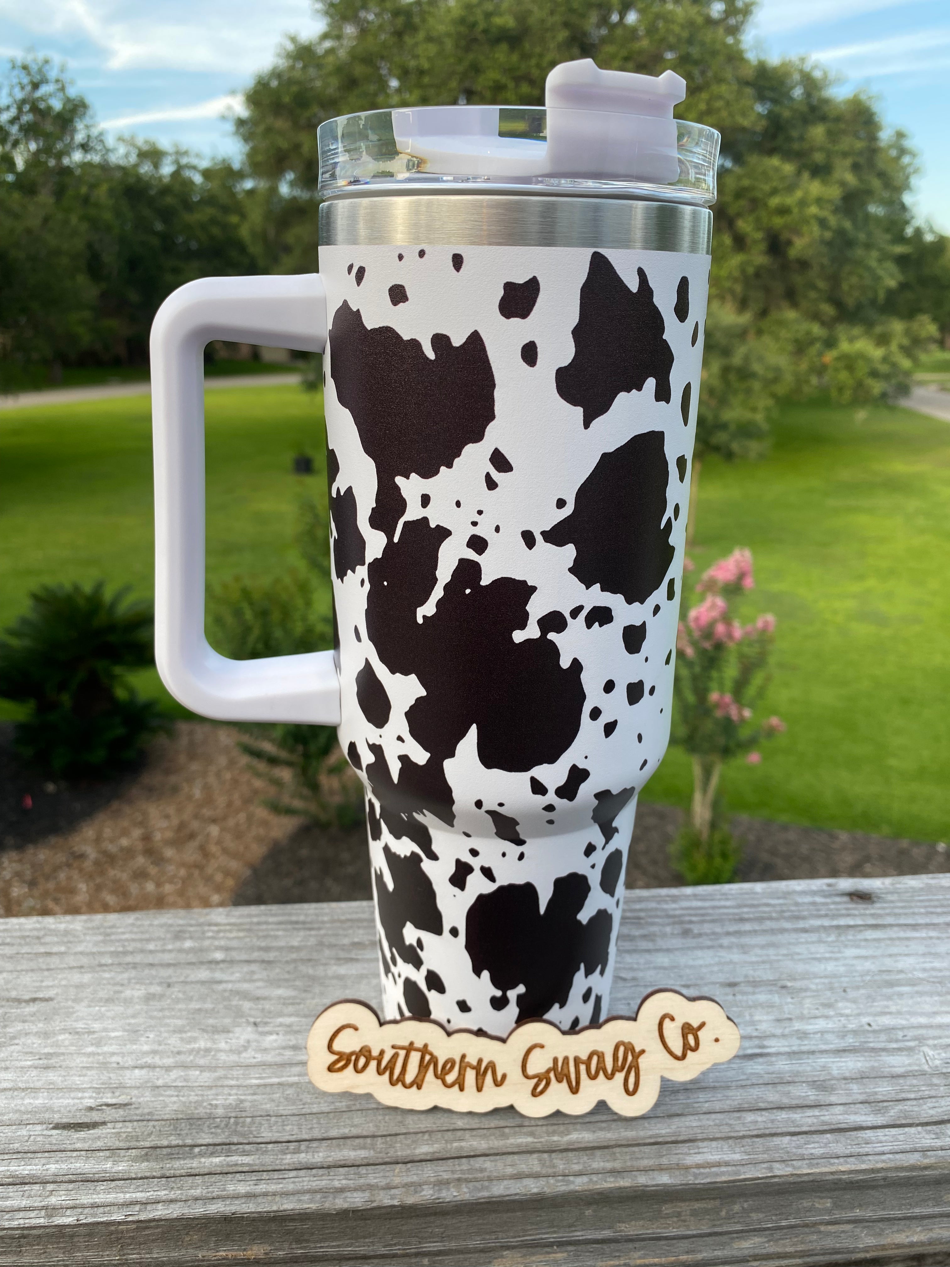 Cow Print Stanley Inspired 40oz – Southern Swag Clothing Co.
