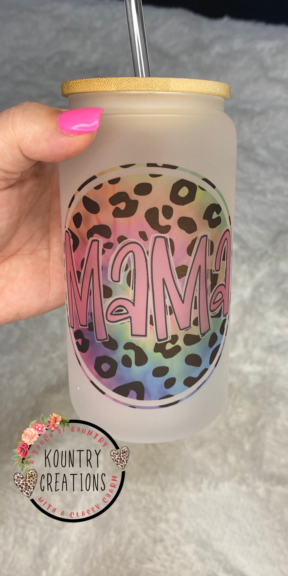 Mama Color Leopard Coffee Glass